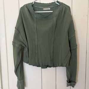 We The Free Sage Green Cropped Sweatshirt